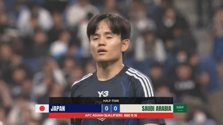 半场-前田大然两失单刀+中框沙特仅一脚打门 日本暂0-0沙特
